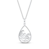 Thumbnail Image 3 of Diamond Ocean Waves Teardrop Necklace 1/8 ct tw Sterling Silver 18&quot;