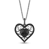 Thumbnail Image 1 of Ink & Ice Heart-Shaped Black Onyx & Black Diamond Necklace 1/6 ct tw Black Rhodium-Plated Sterling Silver 18&quot;