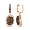 Thumbnail Image 2 of Le Vian Oval-Cut Aquadite Dangle Hoop Earrings 1-1/6 ct tw Diamonds 14K Strawberry Gold