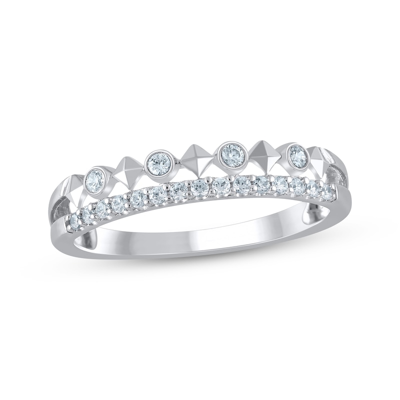 Main Image 1 of Diamond Two-Row Faux Stack Anniversary Ring 1/5 ct tw 14K White Gold