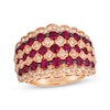 Thumbnail Image 1 of Le Vian Vault Ruby Multi-Row Scalloped Ring 3/8 ct tw Diamonds 14K Strawberry Gold