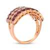 Thumbnail Image 2 of Le Vian Vault Ruby Multi-Row Scalloped Ring 3/8 ct tw Diamonds 14K Strawberry Gold