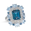 Thumbnail Image 1 of Le Vian Octagon-Cut Blue Topaz & Sapphire Ring 1/2 ct tw Diamonds 14K Vanilla Gold