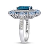 Thumbnail Image 2 of Le Vian Octagon-Cut Blue Topaz & Sapphire Ring 1/2 ct tw Diamonds 14K Vanilla Gold