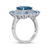 Thumbnail Image 3 of Le Vian Octagon-Cut Blue Topaz & Sapphire Ring 1/2 ct tw Diamonds 14K Vanilla Gold