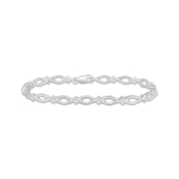 Diamond Link Bracelet 1/5 ct tw 10K White Gold 7&quot;