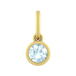 Sterling Silver or 10K Gold 4mm Round Aquamarine