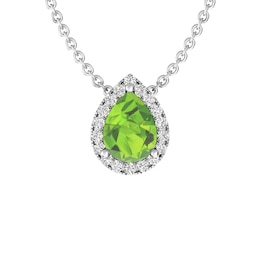 Peridot and White Topaz Fashion Pendant Sterling Silver