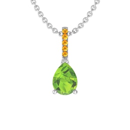 Peridot and Citrine Fashion Pendant Sterling Silver