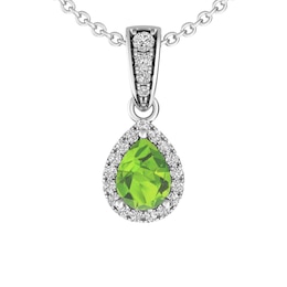 Peridot and White Topaz Fashion Pendant Sterling Silver