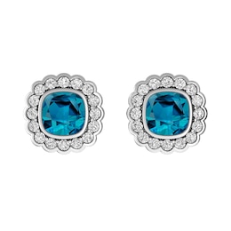 London Blue Topaz and White Topaz Fashion Earrings Sterling Silver