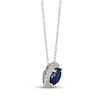 Thumbnail Image 2 of Blue/White Lab-Created Sapphire Necklace Round-Cut Sterling Silver 18&quot;