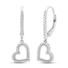 Thumbnail Image 1 of Neil Lane Diamond Heart Dangle Earrings 1/6 ct tw Round-cut Sterling Silver