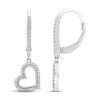 Thumbnail Image 2 of Neil Lane Diamond Heart Dangle Earrings 1/6 ct tw Round-cut Sterling Silver