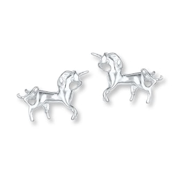 Petite Unicorn Earrings Sterling Silver