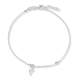 Dolphin Charm Anklet Solid Sterling Silver 10&quot;