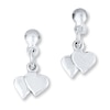 Thumbnail Image 1 of Heart Dangle Earrings Sterling Silver