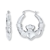 Thumbnail Image 1 of Claddagh Hoop Earrings Sterling Silver