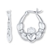 Thumbnail Image 1 of Claddagh Hoop Earrings Sterling Silver