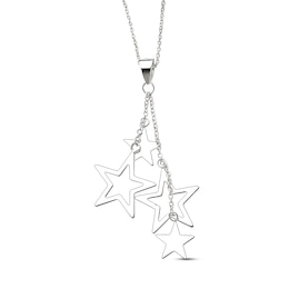 Star Dangle Necklace Sterling Silver 18&quot;