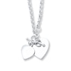 Thumbnail Image 1 of Twin Heart Necklace Sterling Silver 18&quot;