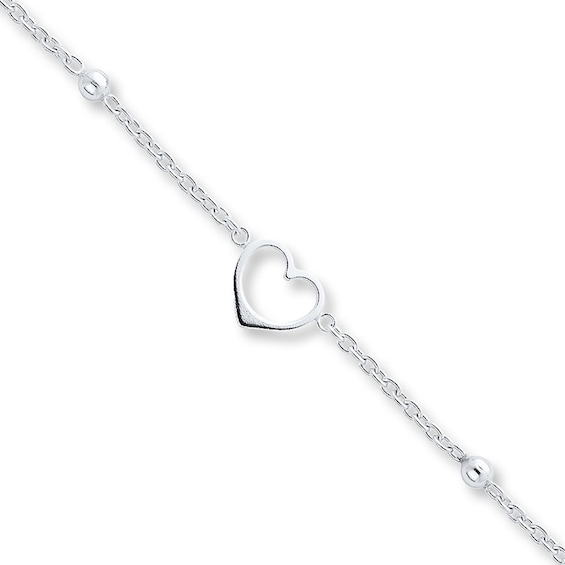 Heart Bracelet Sterling Silver 7