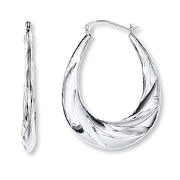 Twisted Hoop Earrings Sterling Silver