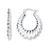 Thumbnail Image 1 of Scalloped Hoop Earrings Sterling Silver