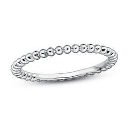 Beaded Stackable Ring Sterling Silver