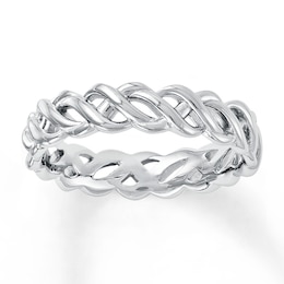 Stackable Ring Braided Design Sterling Silver