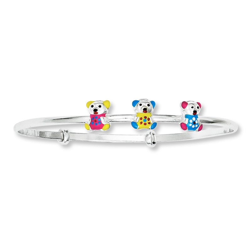 Main Image 1 of Teddy Bear Bangle Sterling Silver