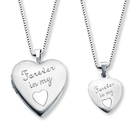 Mother/Daughter Necklaces &quot;Forever in My Heart&quot; Sterling Silver