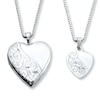 Thumbnail Image 1 of Mother/Daughter Necklaces Heart with Swirls Sterling Silver