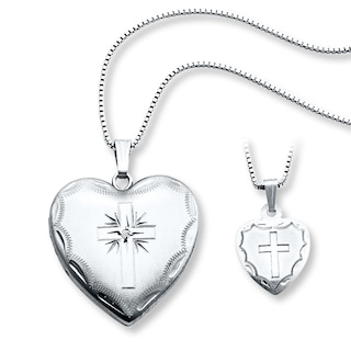 Mother/Daughter Necklaces Heart with Cross Sterling Silver | Kay