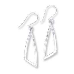 Dangle Earrings Triangles Sterling Silver