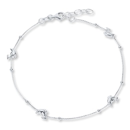 Dolphin Anklet Sterling Silver 9&quot;