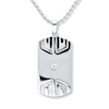 Thumbnail Image 1 of Men's Dog Tag Necklace Diamond Accent Stainless Steel