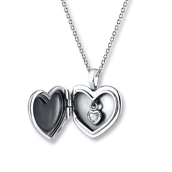 PANDORA Locket Necklace CZ Heart Sterling Silver | Kay