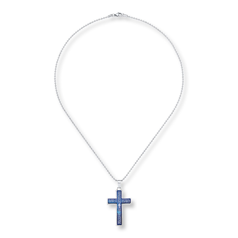 Men's Cross Necklace Stainless Steel