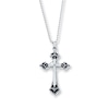 Thumbnail Image 1 of Men's Cross Necklace Diamond Accent Stainless Steel