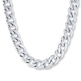 Solid Curb Link Necklace Stainless Steel 22&quot;