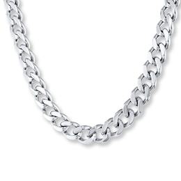 Solid Curb Chain Necklace 11mm Stainless Steel 22&quot;