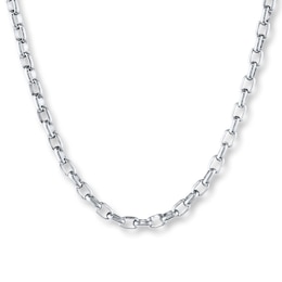 Solid Rolo Link Necklace Stainless Steel 18&quot;