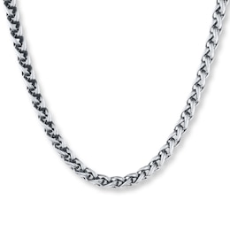 Solid Wheat Chain Stainless Steel Necklace 24&quot;