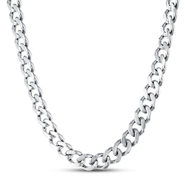 Solid Curb Chain Necklace 11mm Stainless Steel 30&quot;