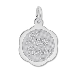 &quot;Happy Birthday&quot; Charm Sterling Silver