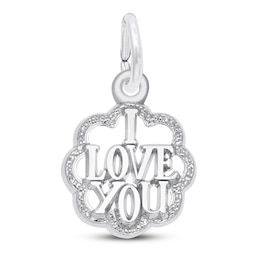 &quot;I Love You&quot; Charm Sterling Silver