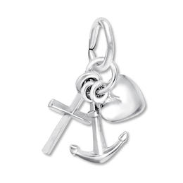 Faith Hope Charity Charm Sterling Silver