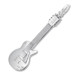 Electric Guitar Charm Sterling Silver