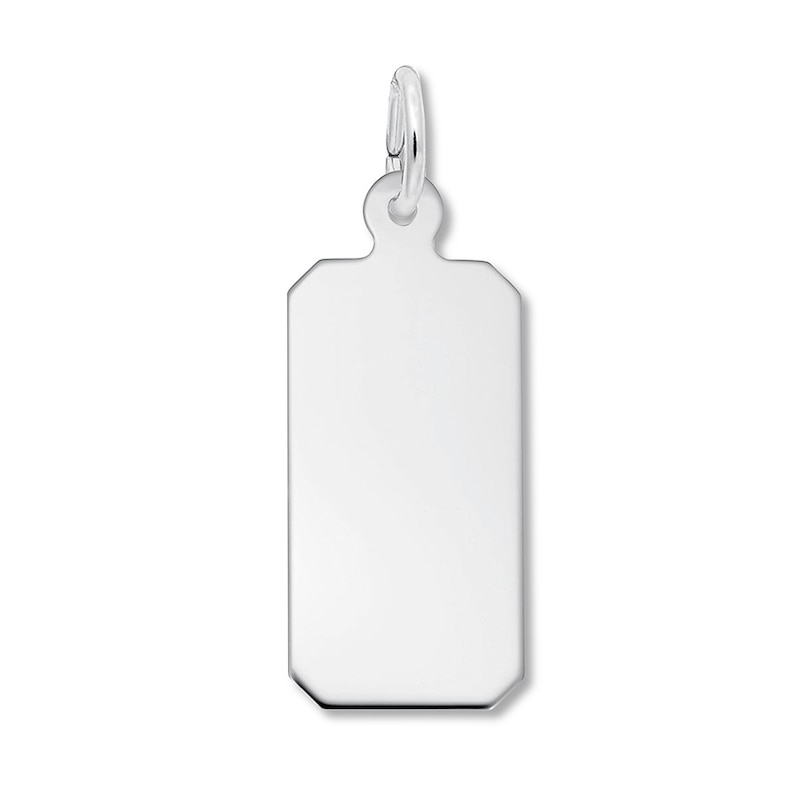 Main Image 1 of Dog Tag Charm Sterling Silver